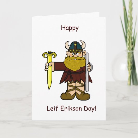 Happy Leif Erikson Day Wenskaart Feestdagen Kaart (Voorkant)