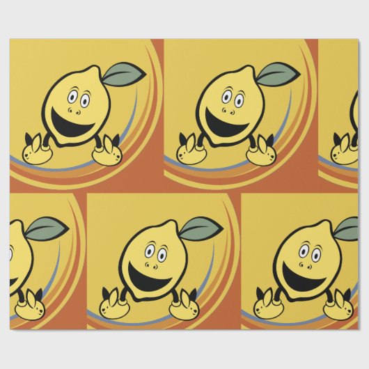Happy Lemon Face Cadeaupapier (Vlak)