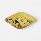 Happy Lemon Face Papieren Bordje (Gebogen)