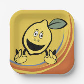Happy Lemon Face Papieren Bordje (Voorkant)