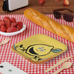 Happy Lemon Face Papieren Bordje