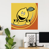 Happy Lemon Face Poster (Thuiskantoor)