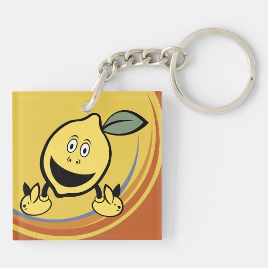 Happy Lemon Face Sleutelhanger (Achterkant)