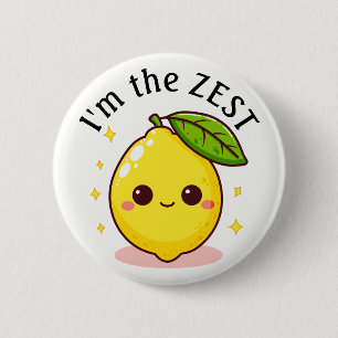 Happy Lemon I'm The Zest Gepersonaliseerd Ronde Button 5,7 Cm