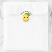 Happy Lemon Je bent de beste gepersonaliseerde Ronde Sticker (Tas)