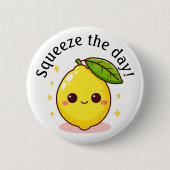 Happy Lemon Squeeze De Dag Gepersonaliseerd Ronde Button 5,7 Cm (Voorkant)