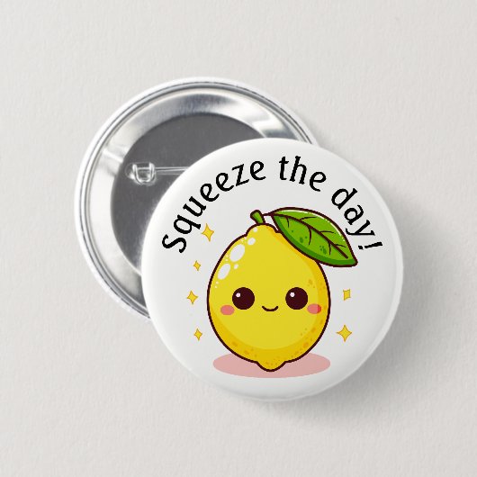 Happy Lemon Squeeze De Dag Gepersonaliseerd Ronde Button 5,7 Cm (Voorkant /achterkant)