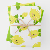 Happy Lemon Wrapping Paper-set Inpakpapier Vel (In situ)