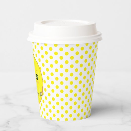 Happy Lemon & Yellow Polka Dots Papieren Bekers (Links)