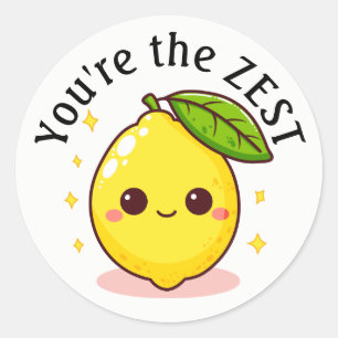 Happy Lemon You're The Zest Gepersonaliseerd Ronde Sticker