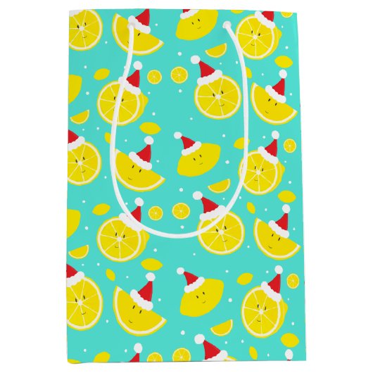 Happy Lemons die kerstmanden met sneeuwpatroon dra Medium Cadeauzakje (Voorkant)