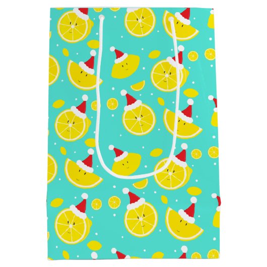Happy Lemons die kerstmanden met sneeuwpatroon dra Medium Cadeauzakje (Achterkant)