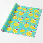 Happy Lemons Santa Hats Pattern Cadeaupapier (Uitgerold)