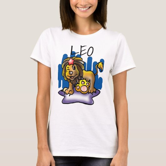 Happy Leo Lion met Star T-shirt (Voorkant)