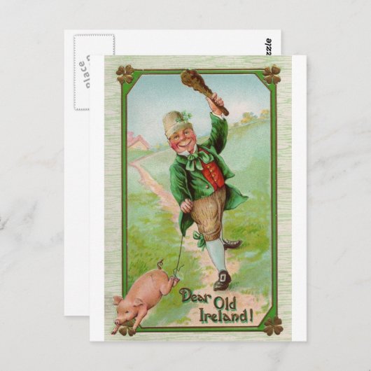 Happy Leprechaun Briefkaart (Voorkant / Achterkant)