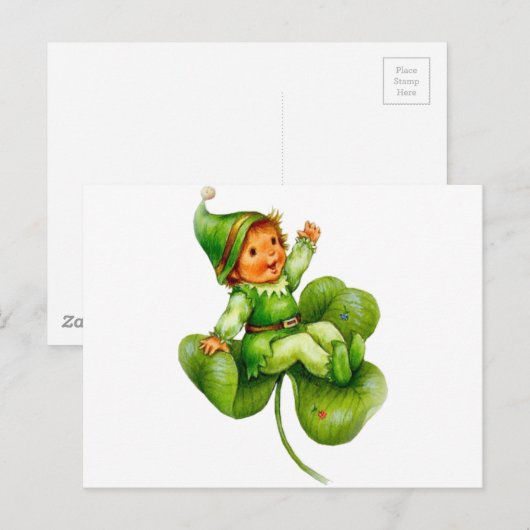 Happy Leprechaun Briefkaart (Voorkant / Achterkant)