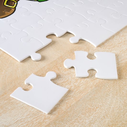 Happy Leprechaun en Shamrock Legpuzzel (Zijkant)