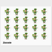 Happy Leprechaun en Shamrock Ronde Sticker (Vel)