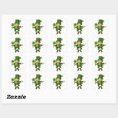 Happy Leprechaun en Shamrock Vierkante Sticker (Vel)