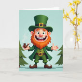 Happy Leprechaun Fun Time Card Kaart (Gele Bloem)