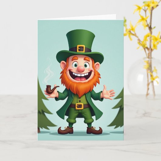 Happy Leprechaun Fun Time Card Kaart (Gele Bloem)