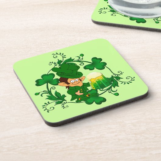 Happy Leprechaun-Onderzetters Bier Onderzetter (Linkerzijde)