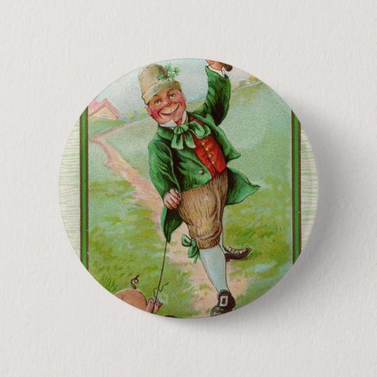 Happy Leprechaun Ronde Button 5,7 Cm (Voorkant)