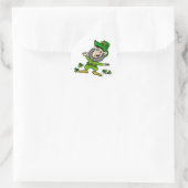 Happy Leprechaun Ronde Sticker (Tas)