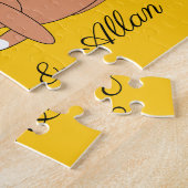 Happy, liefhebbende konijnen legpuzzel (Zijkant)