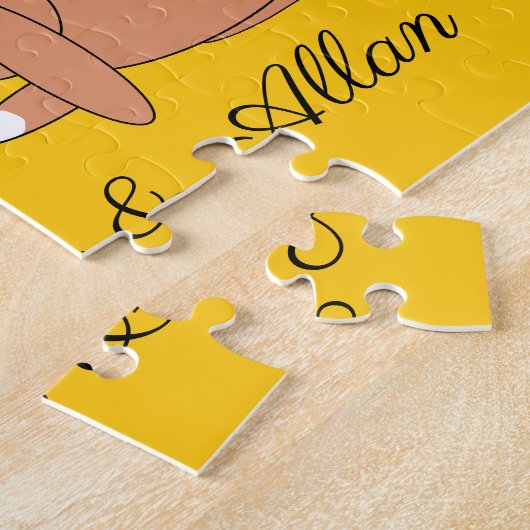 Happy, liefhebbende konijnen legpuzzel (Zijkant)