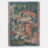 Happy Life in Paradise Garden Medieval Tapestry Deken (Voorkant Verticaal)