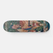 Happy Life in Paradise Garden Medieval Tapestry Persoonlijk Skateboard (Horizontaal)