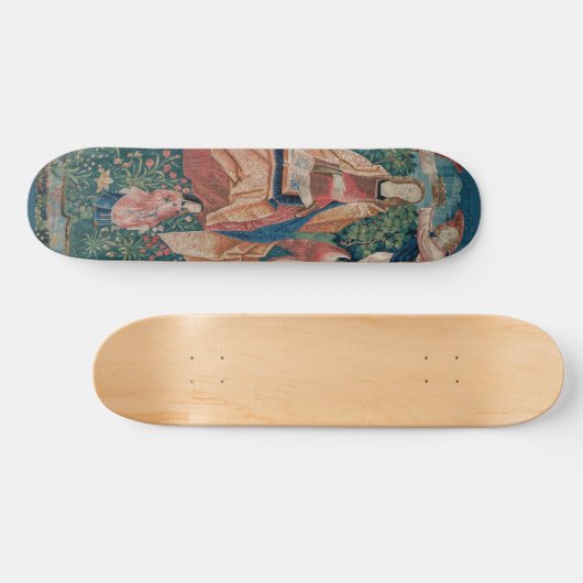 Happy Life in Paradise Garden Medieval Tapestry Persoonlijk Skateboard (Horizontaal)