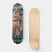 Happy Life in Paradise Garden Medieval Tapestry Persoonlijk Skateboard (Voorkant)