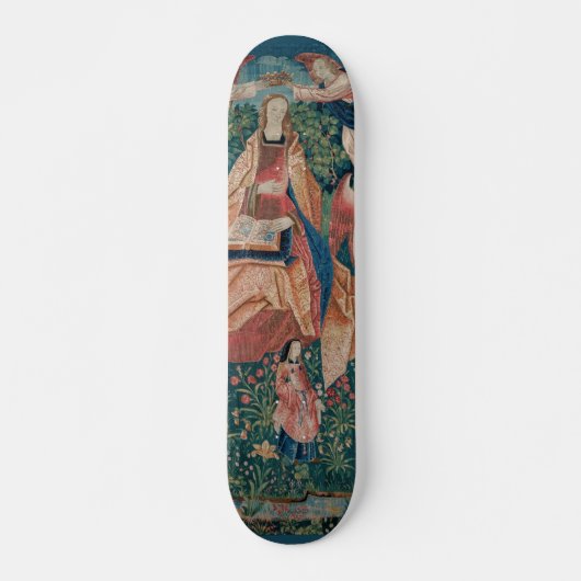 Happy Life in Paradise Garden Medieval Tapestry Persoonlijk Skateboard (Voorkant)