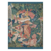 Happy Life in Paradise Garden Medieval Tapestry Tafelkleed (Voorkant)