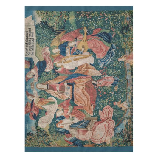 Happy Life in Paradise Garden Medieval Tapestry Tafelkleed (Voorkant)