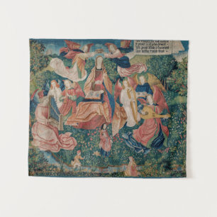 Happy Life in Paradise Garden Medieval Tapestry Wandkleed