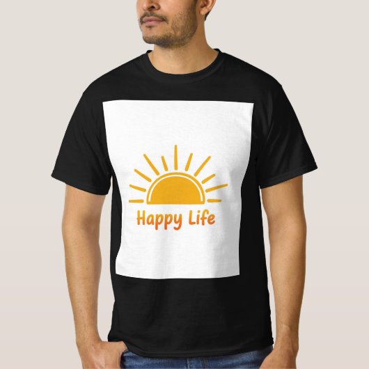 Happy Life: Verlicht door vreugde T-shirt (Voorkant)