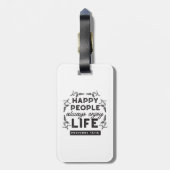 Happy Life with Faith – Proverbs 15:15 Art Bagagelabel (Achterkant verticaal)