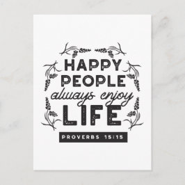 Happy Life with Faith – Proverbs 15:15 Art Briefkaart