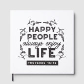 Happy Life with Faith – Proverbs 15:15 Art Gastenboek (Voorkant)