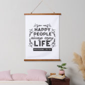 Happy Life with Faith – Proverbs 15:15 Art Hangend Wandkleed (Slaapkamer)