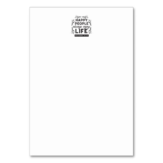 Happy Life with Faith – Proverbs 15:15 Art Kaart (Achterkant)