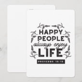 Happy Life with Faith – Proverbs 15:15 Art Kaart (Voorkant / Achterkant)