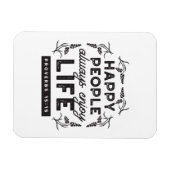 Happy Life with Faith – Proverbs 15:15 Art Magneet (Horizontaal)