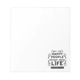Happy Life with Faith – Proverbs 15:15 Art Notitieblok