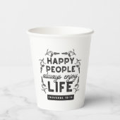 Happy Life with Faith – Proverbs 15:15 Art Papieren Bekers (Achterkant)