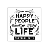 Happy Life with Faith – Proverbs 15:15 Art Rubberstempel (Afrduk)