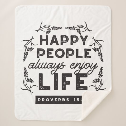 Happy Life with Faith – Proverbs 15:15 Art Sherpa Deken (Voorkant)